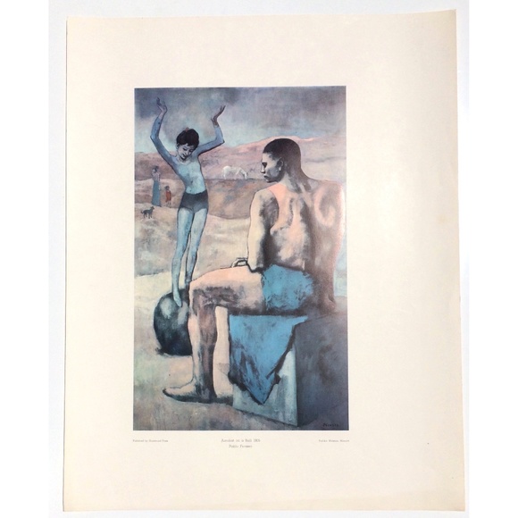 🦋 art print Pablo Picasso Acrobat on a Ball 1905 Shorewood Press AS IS - Picture 2 of 4